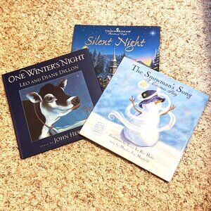 Children's Christmas Picture Books Lot of 3 Silent Night Thomas Kinkade CD Gift